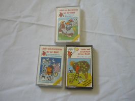 3x Kassetten Lieder + Geschichten mit der Maus Hörspiel Rar
