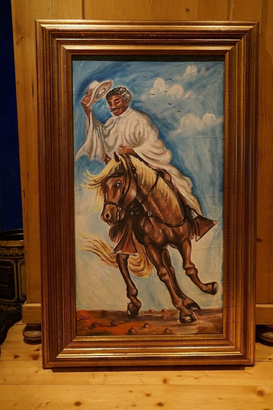 Tableaux: Gemälde «Der Reiter in Cusco» aus Peru – D'occasion à Hinwil par Antikfischer