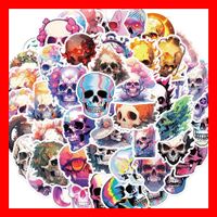 Totenkopf Schädel Skull Skelett Halloween 50 tlg Stickerset