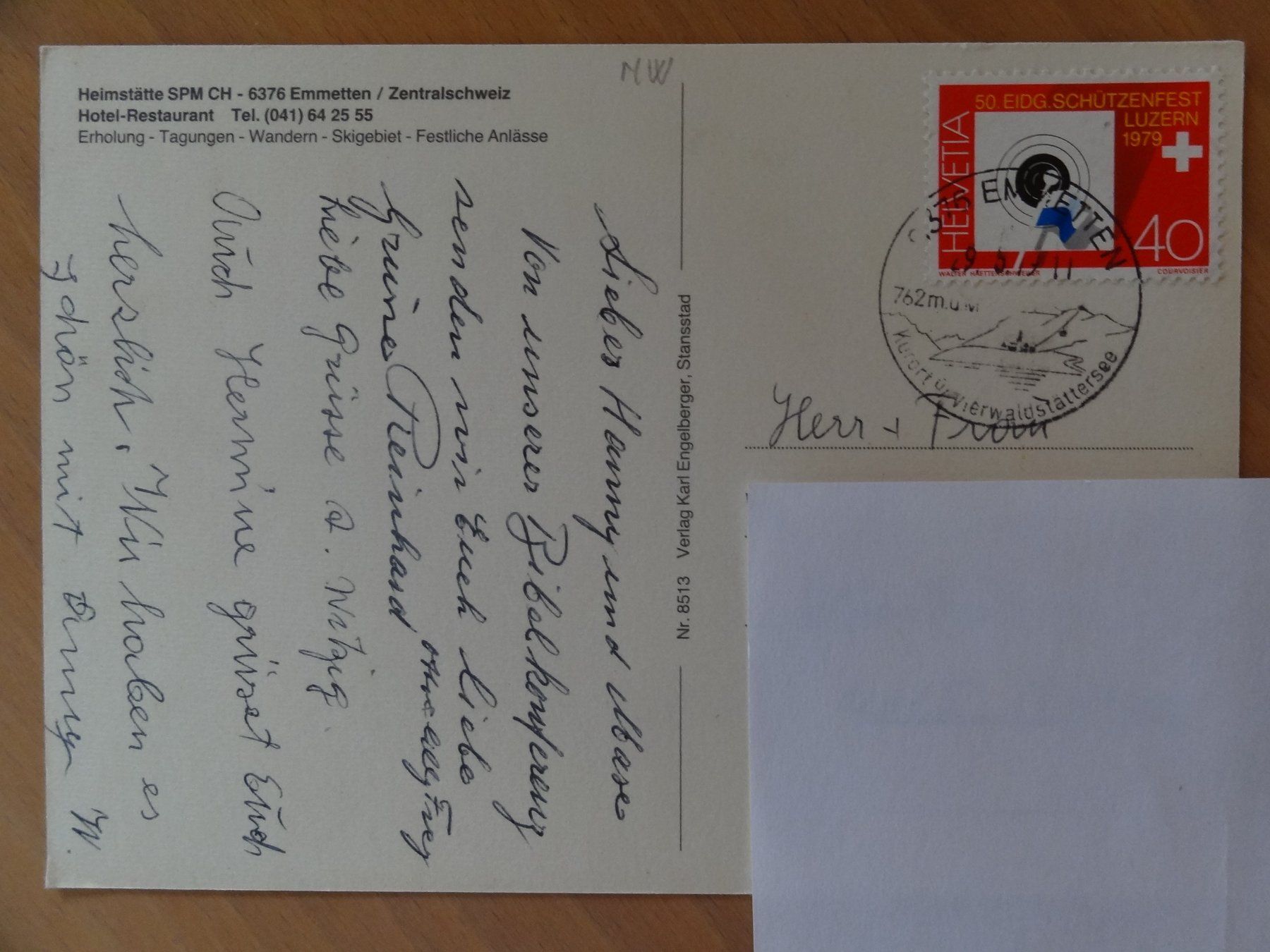 Cartoline postali: Emmetten - Heimstätte SPM CH - 1979 – Usato da St Léonard venduto da Riglin 1