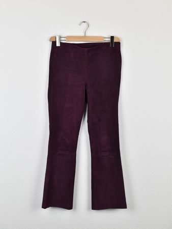 Ventcouvert Lederhose, Wildleder, aubergine, Gr.38 (40)