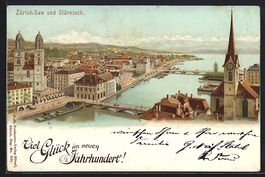 Litho Zürich, Innenstadt mit Zürich-Se