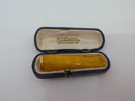 Antike Zigarettenspitze Bernstein mit 18 Karat Gold Ring