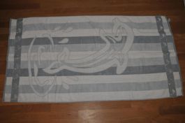 Strandtuch Delfine - weiss, grau, silber