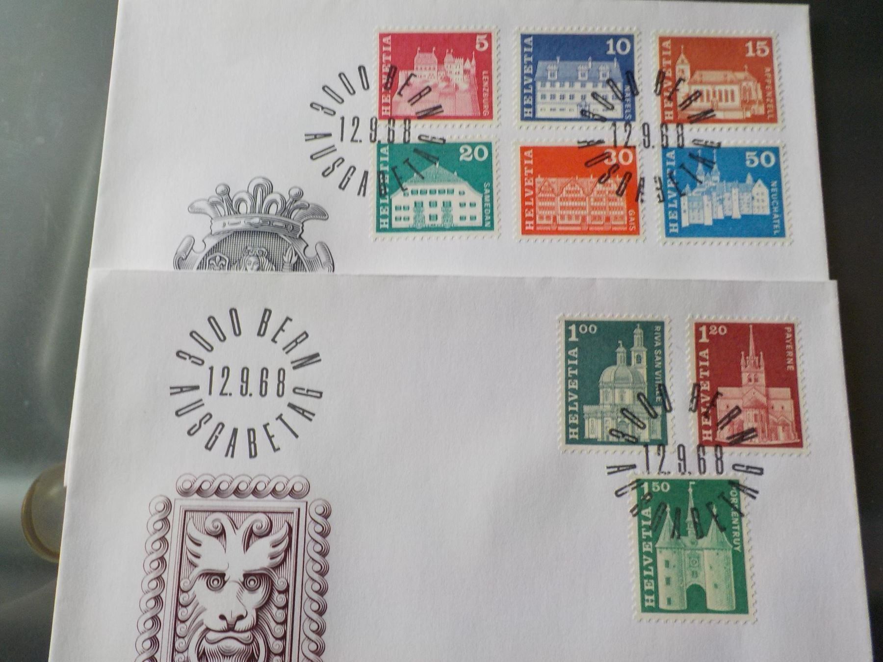 Tutti i francobolli: 1968, FDC, Teils. Baudenkmäler – Nuovo (secondo la descrizione) da Muri b. Bern venduto da Ricardoverkauf