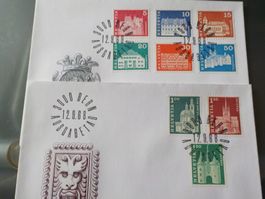 1968, FDC, Teils. Baudenkmäler