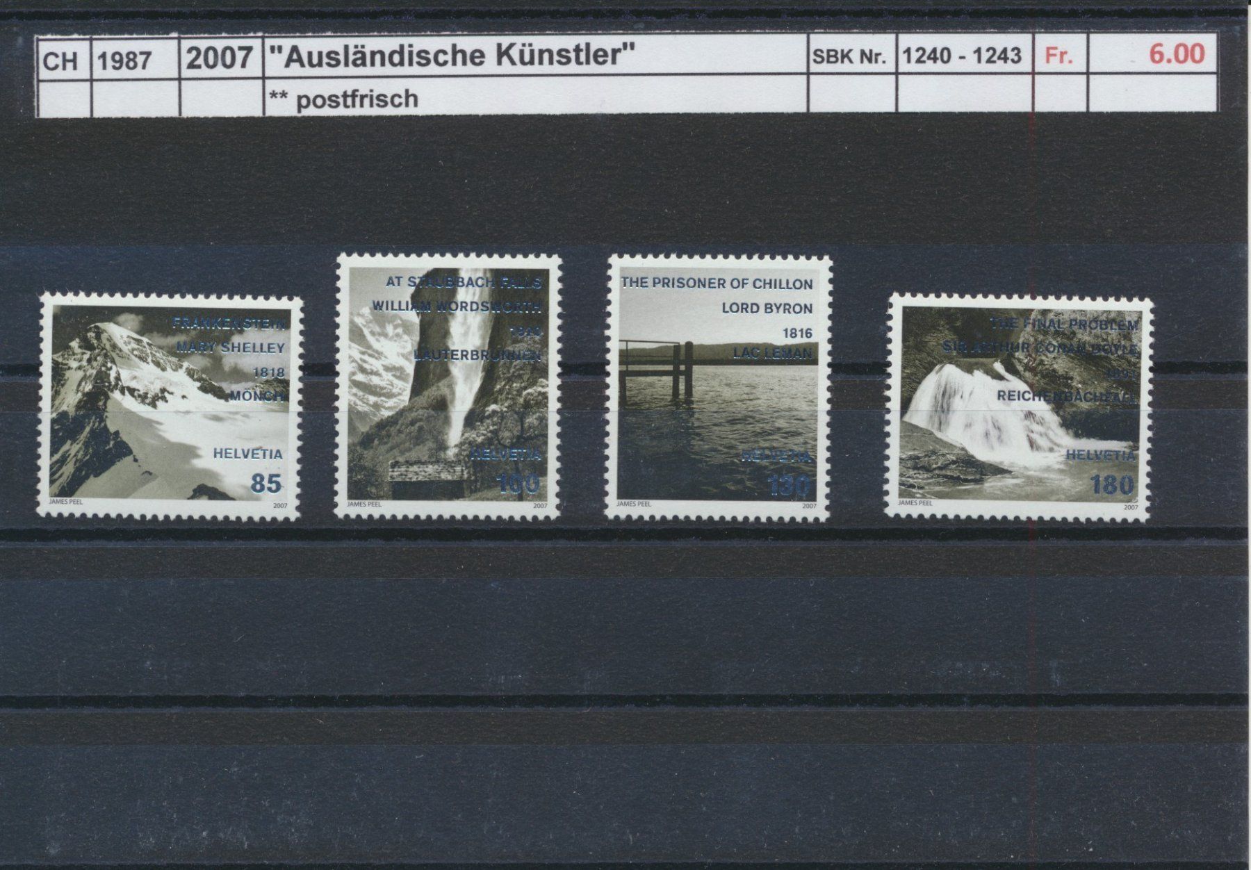 Tous les timbres: 2007 "Ausländische Künstler", ** postfrisch – Neuf (Voir description) à Winterthur par Zupogeru