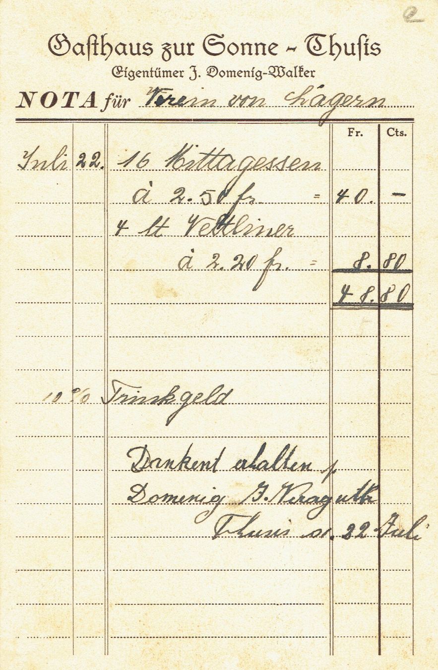Cartoline postali: Thusis GR, um 1920 – Usato da Otelfingen venduto da Schmitte9 1