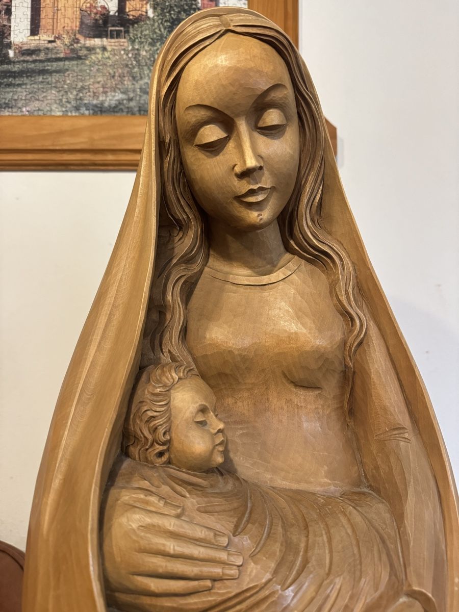 Sculture & Statue: Grosse Geschnitzte Heilige Maria Muttergottes Heilige Maria – Usato da Morges venduto da SevArt 1