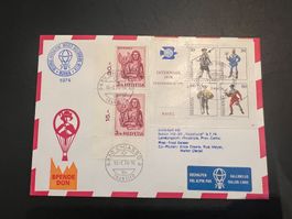 Ballonpost mit super Stempel 1974 Luxus  (V19)