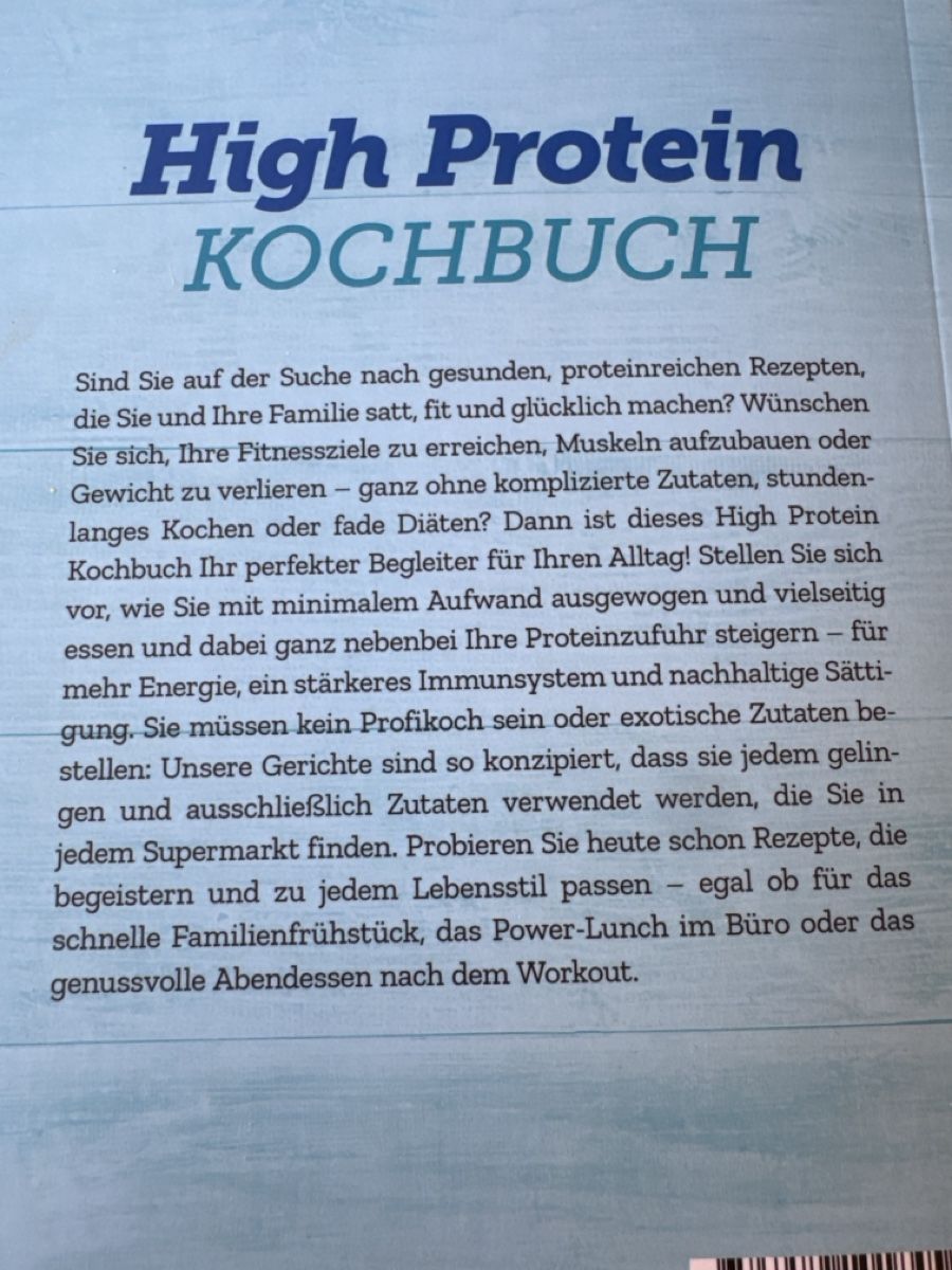 Libri: Kochbuch High Protein Rezepte neu – Nuovo (secondo la descrizione) da Kiesen venduto da Lus1984 1