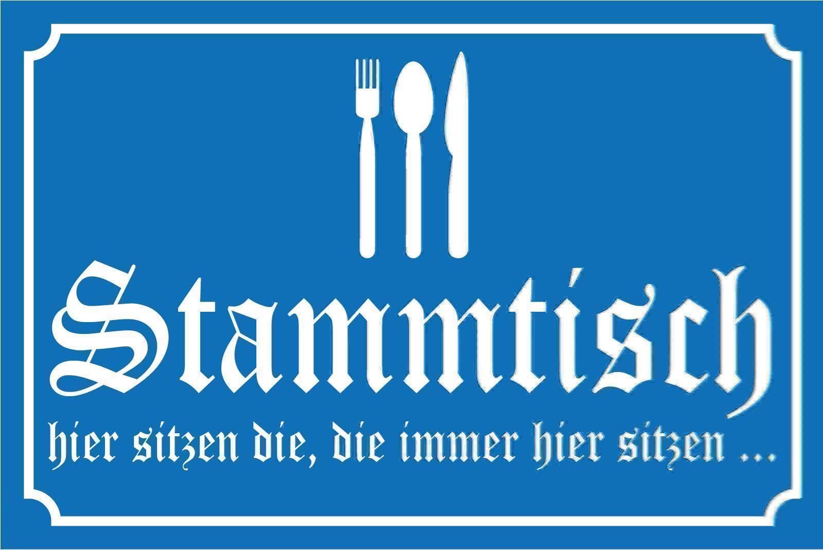 Schilder: Blechschild-STAMMTISCH-HIER SITZEN DIE, – Neu und originalverpackt aus Rupperswil von big-one-sale