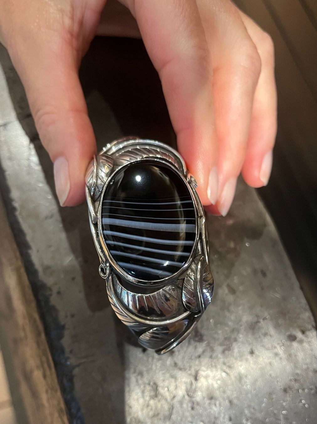 Bracciali & Braccialetti: Silber Armreif mit wunderschönem Onyx – Usato da Schaan venduto da ManuelaJ.