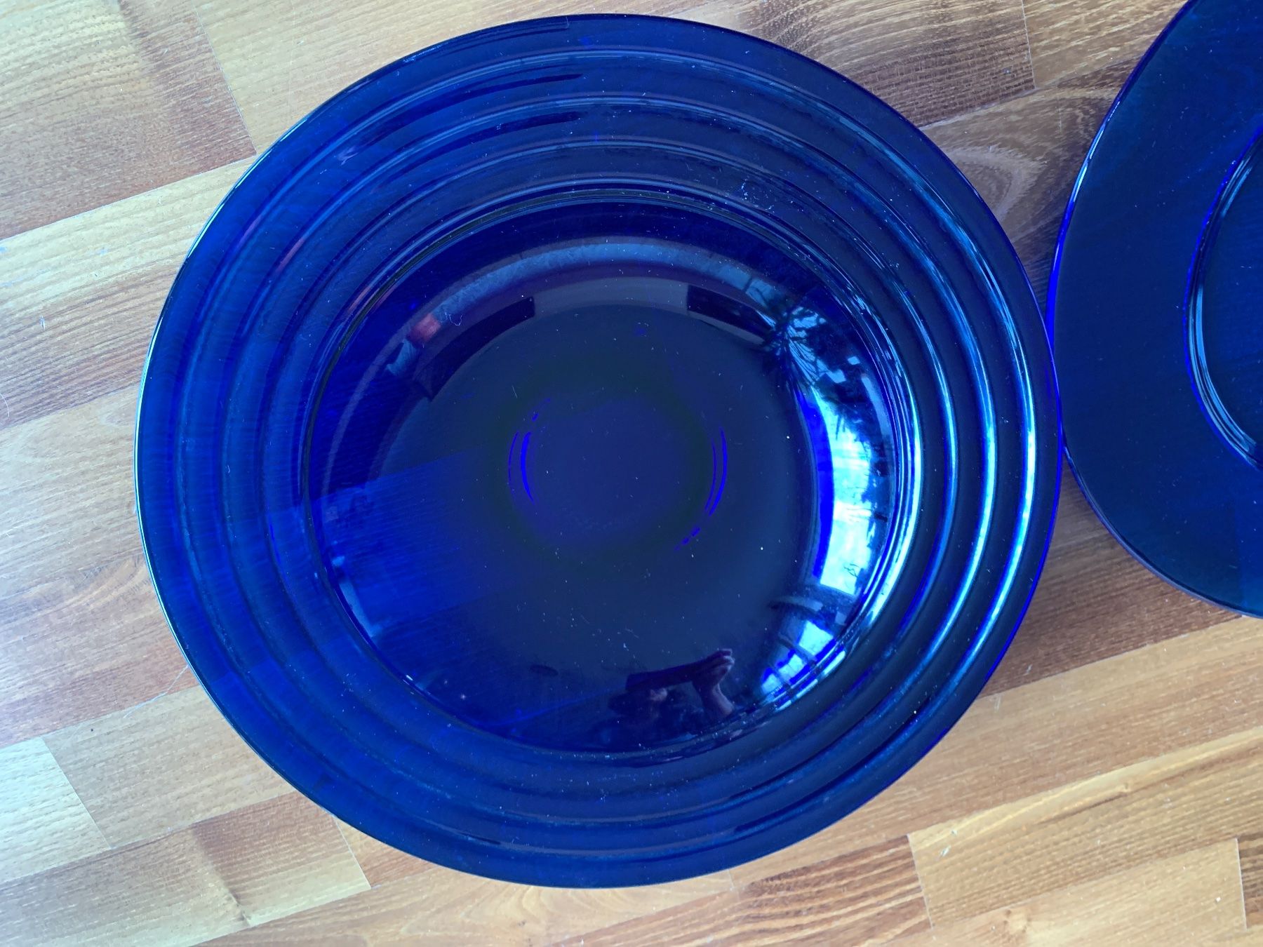 Schalen: Glas-Schale und Servierteller aus blauem Glas – Gebraucht aus Edlibach von RUW19 3
