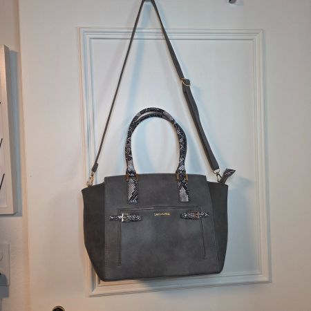 David Jones Handtasche Grau Shopper Schlangenmuster