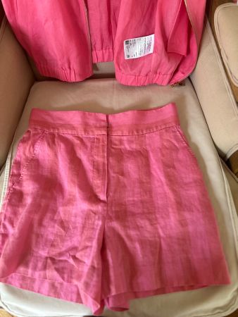 Sommer-Set: Rosa Leinen-Shorts & Top von ESCADA SPORT! Gr...