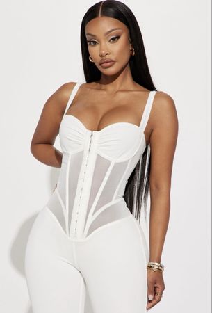 Damen Jumpsuit weiss mit Korsett Grösse 2xl neu