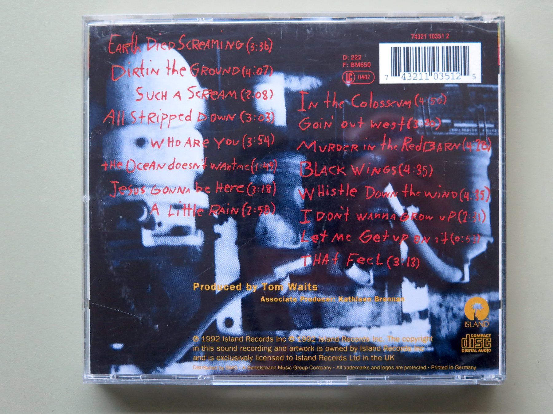 CD: (p) CD TOM WAITS: Bone machine, 1992 – Usato da Bern venduto da Balzamico 1