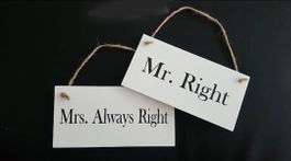 NEU Paar Mr Right&Mrs Always Right Schilder Hochzeit