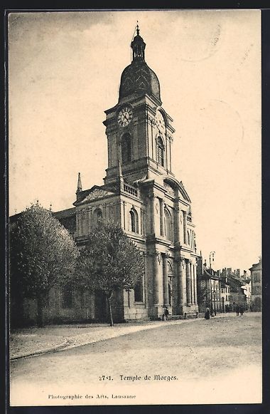 Cartoline postali: AK Morges, L'Église, 1905 – Usato da Berlin venduto da bartko-reher