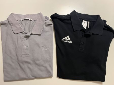 Lot de 2 polos homme Tiger of Sweden et Adidas taille M