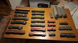 H0 Ac, DC, Lima AC, 2 DC Loks, 18 Wagen, 34 Gleise lot.
