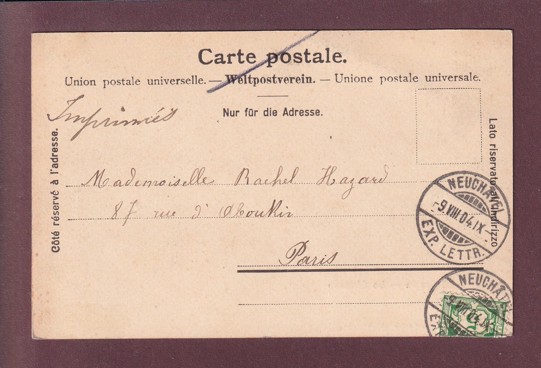 Ansichtskarten: VALANGIN - Château - 1904 – Gebraucht aus Pully von nicecards 1