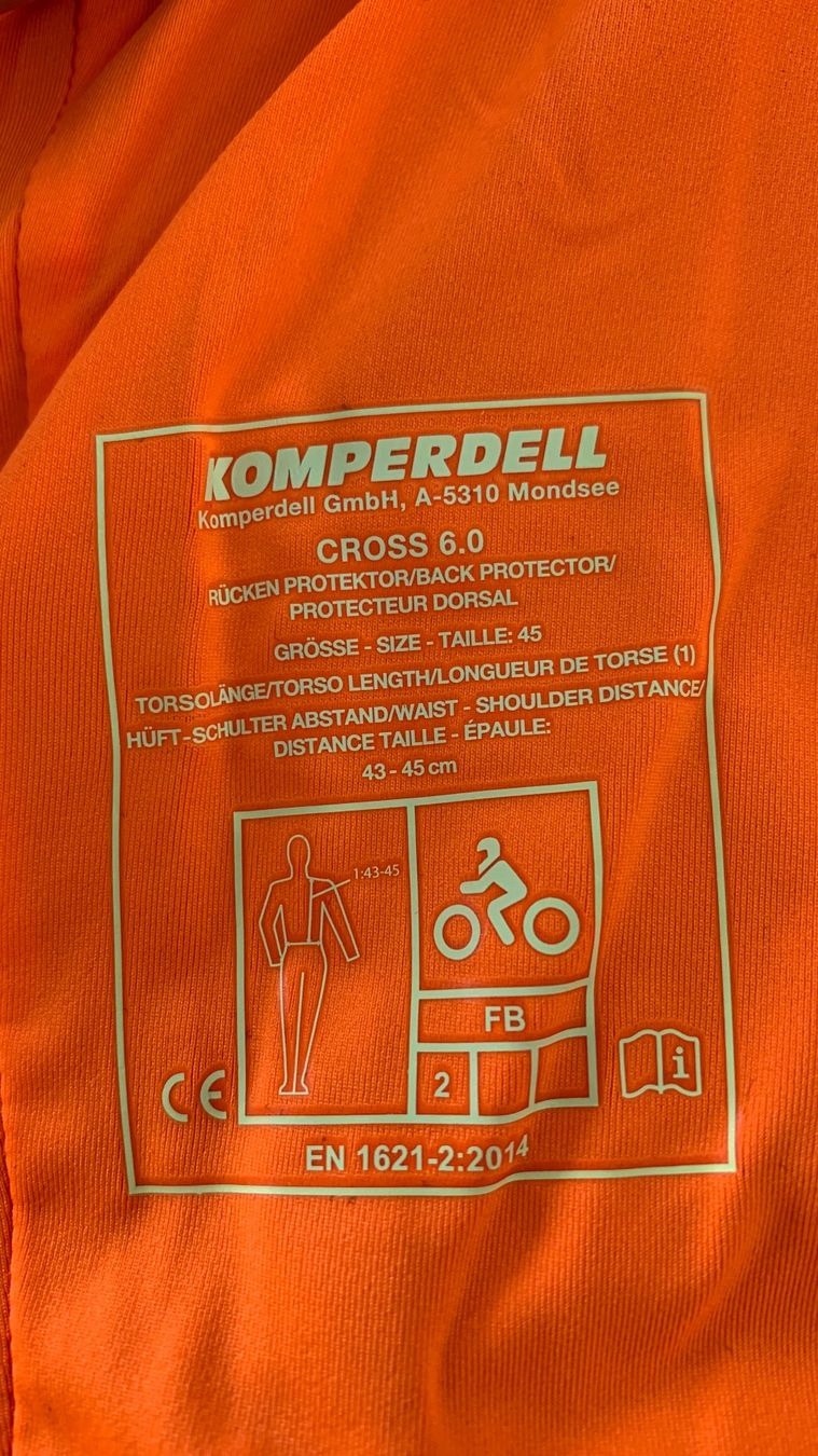 Komperdell Protezioni & Imbottiture: Rückenprotektor Komperdell Grösse L – Nuovo e nell'imballaggio originale da Ried-Brig venduto da Feuerhut 3