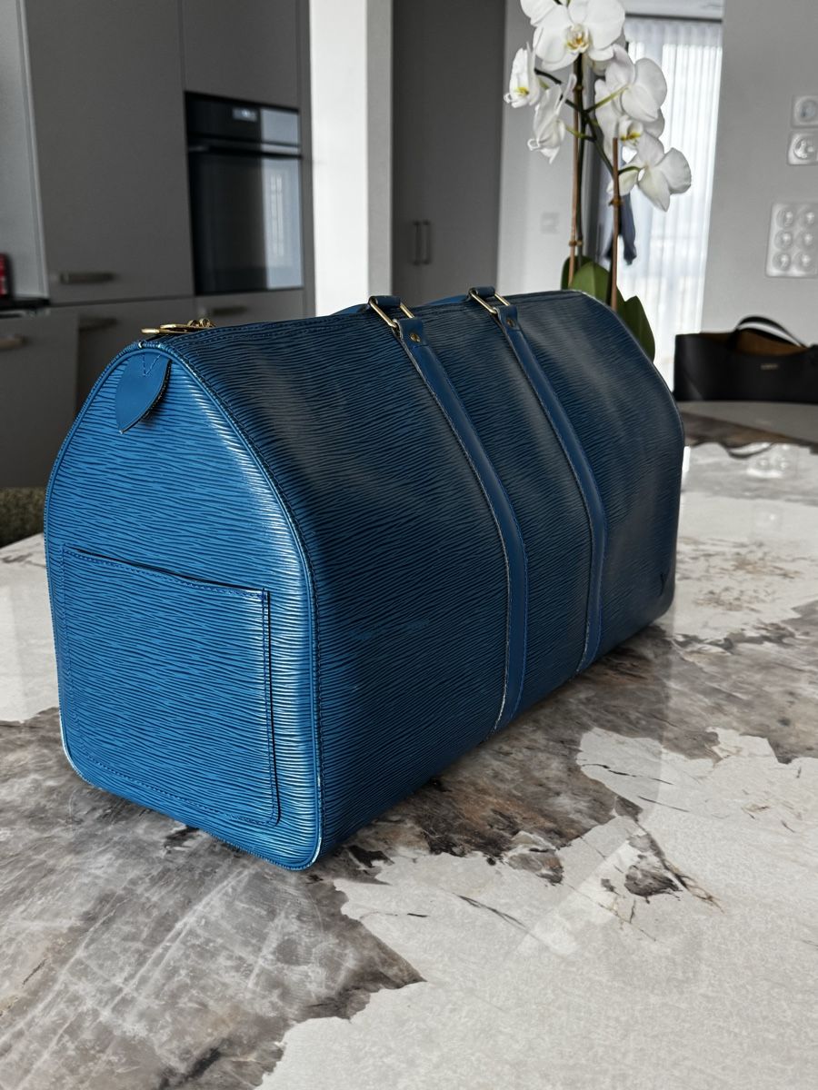 Louis Vuitton Borse: Louis Vuitton Keepall 45 Epi Leder Blau – Usato da Winterthur venduto da samibilly 1