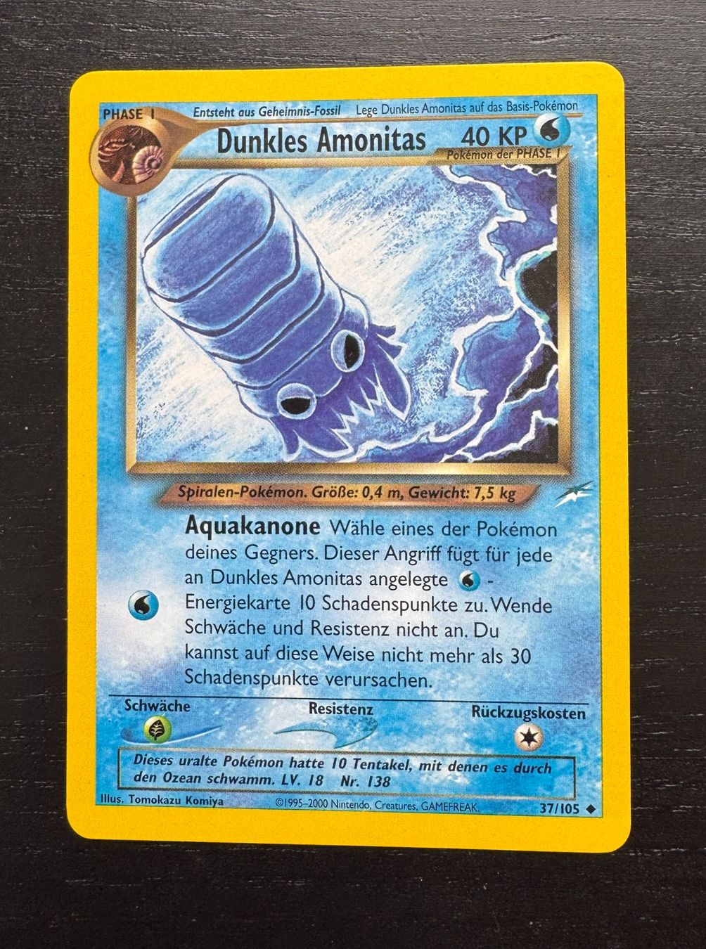 Pokémon Carte collezionabili: Pokemon Dunkles Amonitas 37/105 – Nuovo (secondo la descrizione) da Uhwiesen venduto da sepp357