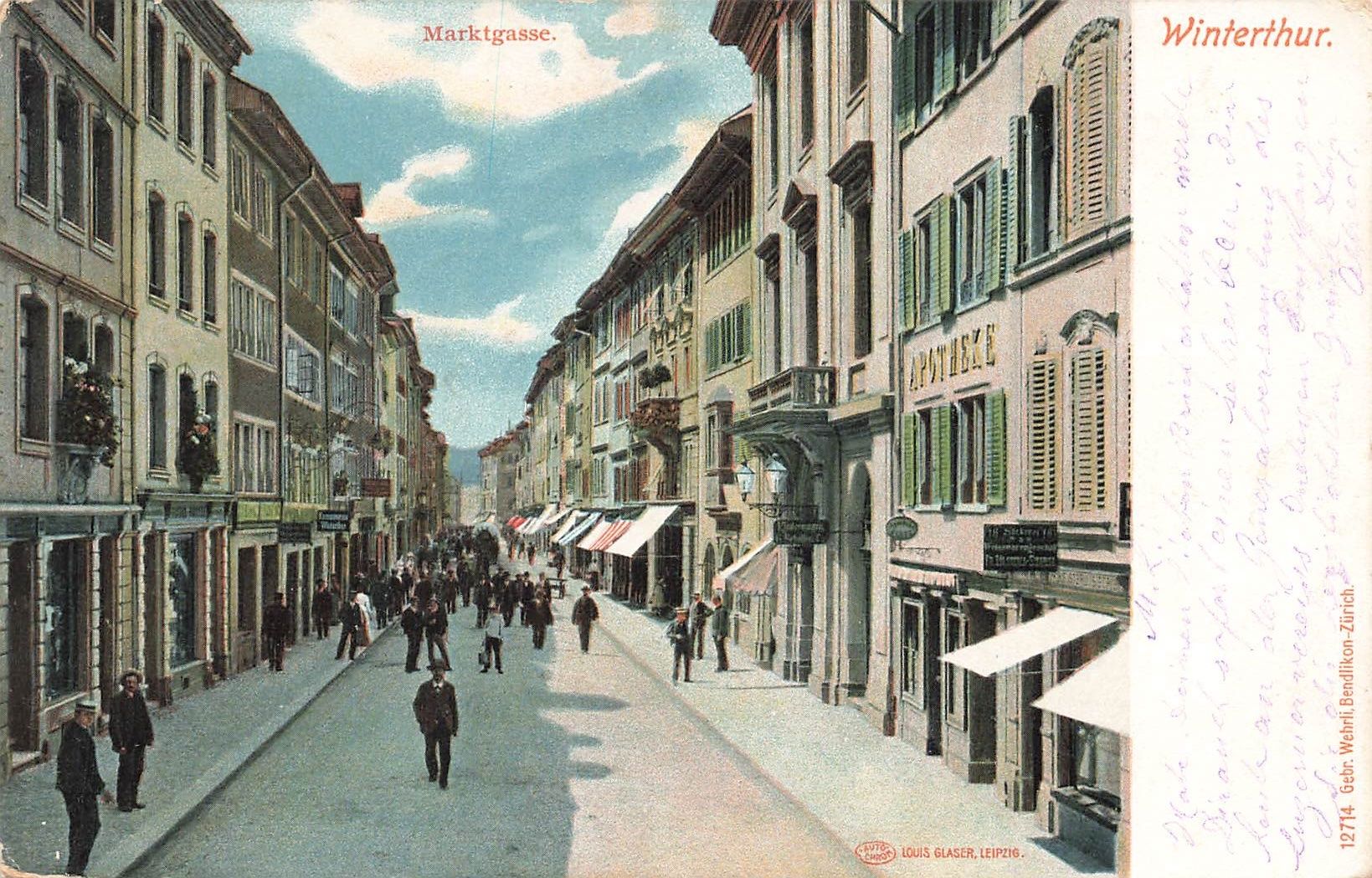 Ansichtskarten: Winterthur ZH Marktgasse belebt – Gebraucht aus Biasca von Blenio71