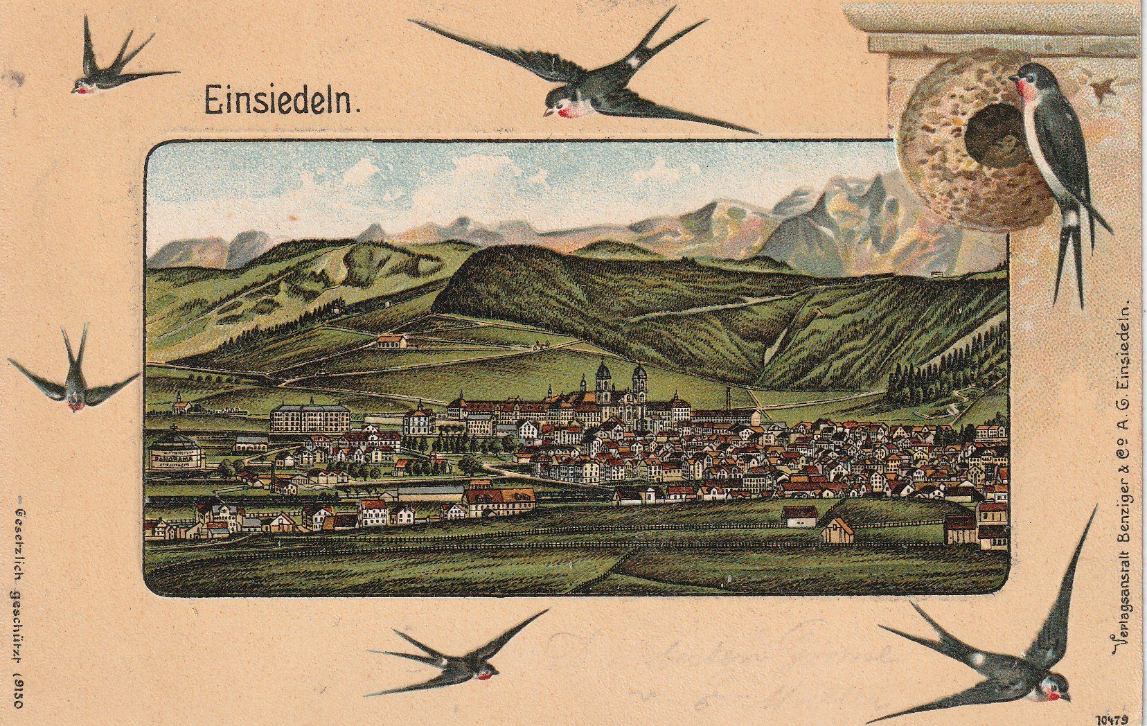 Ansichtskarten: Kt.Schwyz-Einsiedeln-Präge Litho 1904 – Gebraucht aus uttwil von Koehlerfred