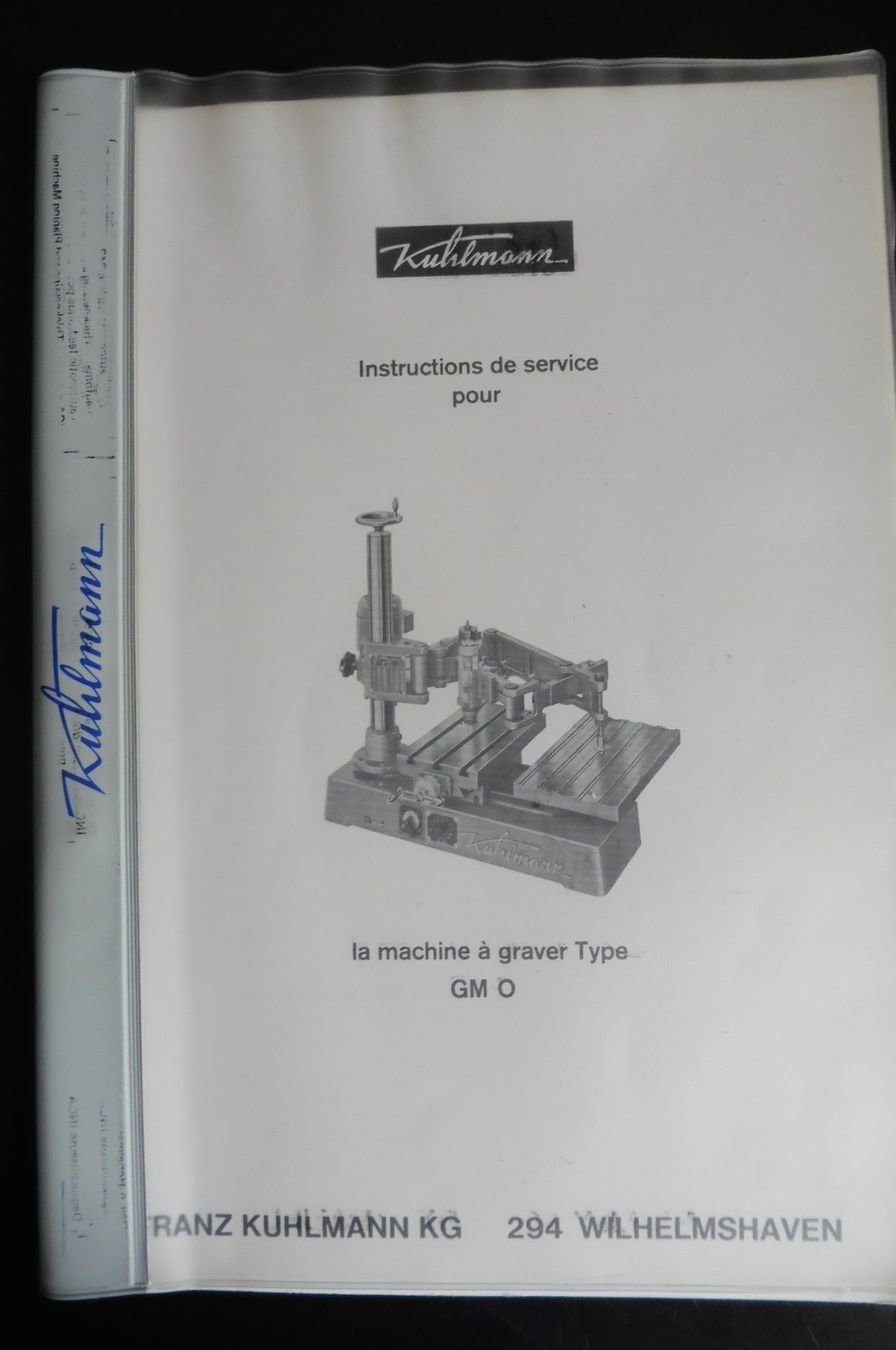 Alle Maschinen: Instruction Kuhlmann Graviermaschine – Gebraucht aus Embrach von