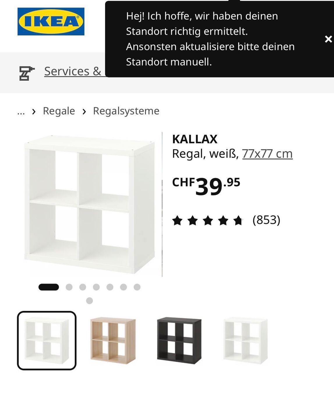 Ikea Scaffali: KALLAX Regal, weiß, 77x77 cm – Usato da Küsnacht ZH venduto da jda_6kry 1