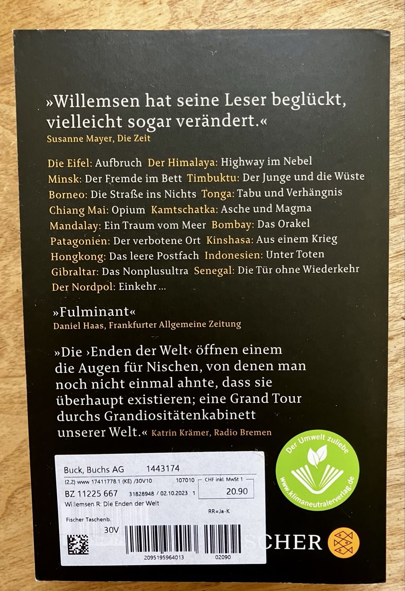 Libri: Die Enden der Welt-Roger Willemsen – Nuovo (secondo la descrizione) da Buchs AG venduto da Allerleis 1