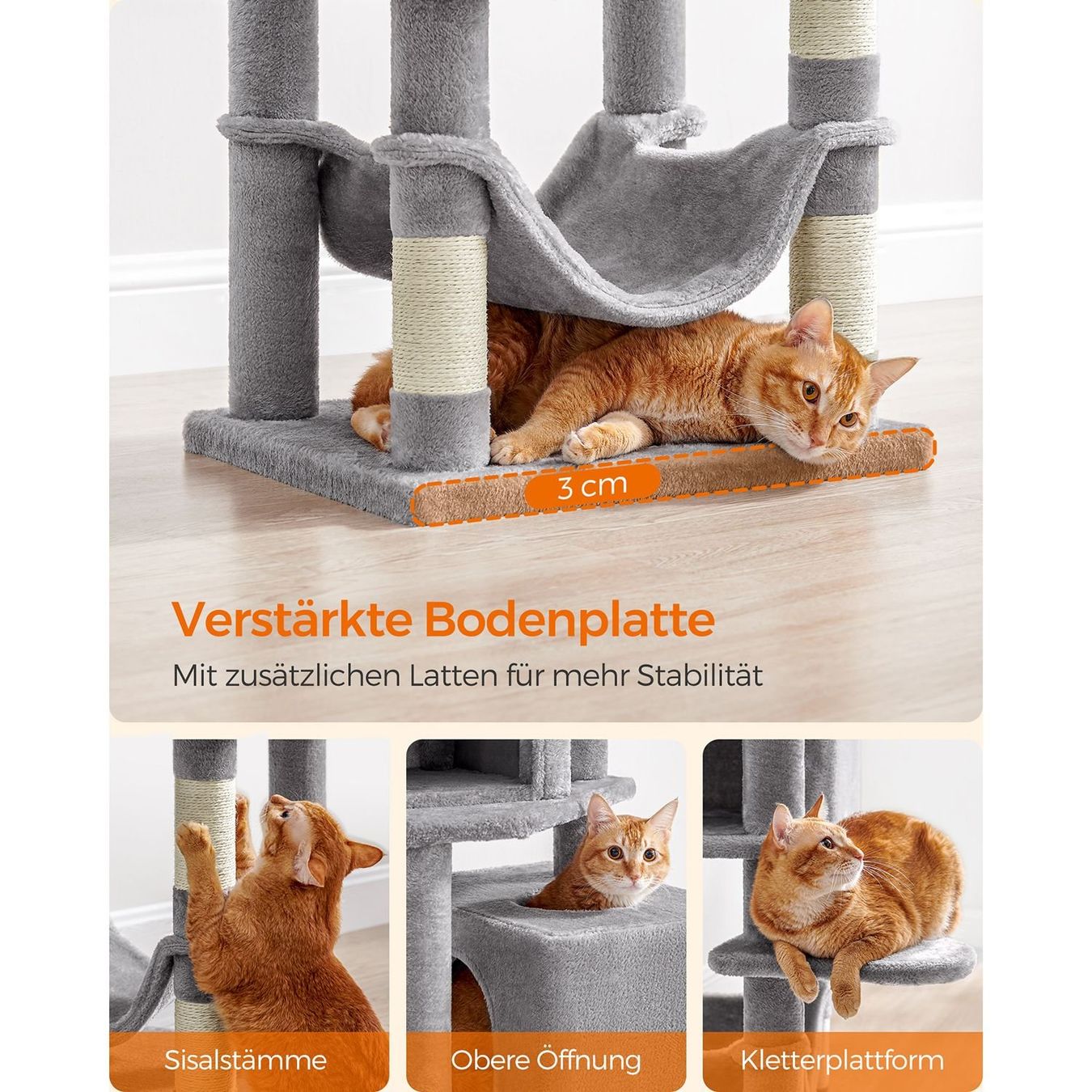Katzenbaum - Kratzbaum: Kratzbaum 155cm Katzenbaum Höhlen Hängematte MODERNO – Neu (gemäss Beschreibung) aus Lachen SZ von MAMORU-MOEBEL 7
