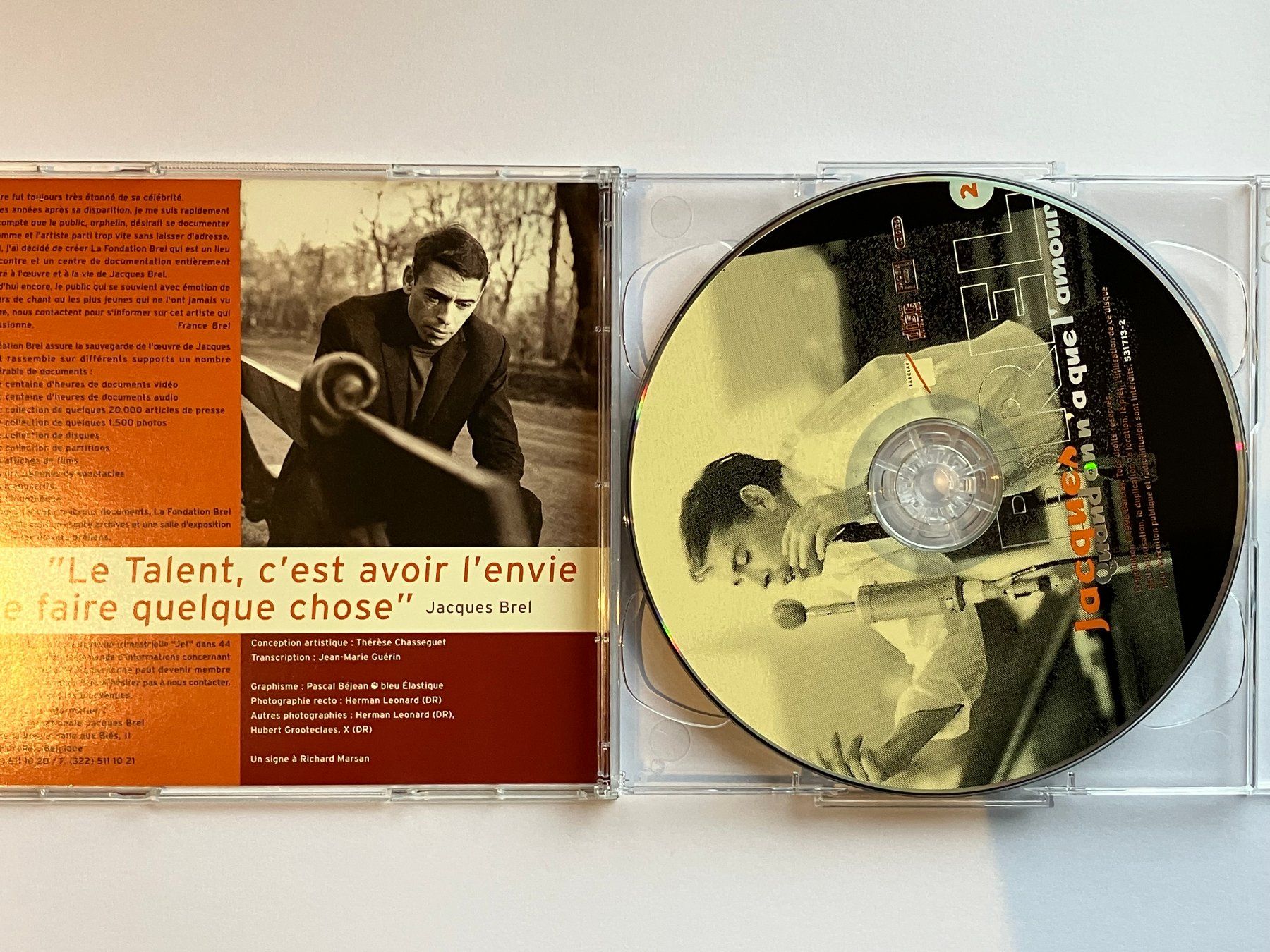CD: Jacques Brel "Quand on a que l'Amour" 2 disques CD – Usato da Delley venduto da ogringo77 3