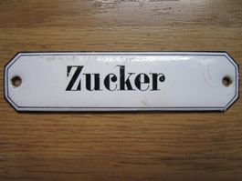 Kleines Emailschild  Zucker