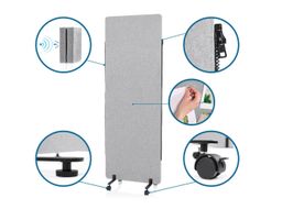 hjh OFFICE Mittelstück zu Trennwand System FLEXMIUT dunkelgr