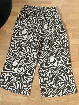 naturaline Damen Hose 100% Leinen ca. Gr XL , Beige/Olivgrün