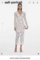 NEW WITH TAGS Self-Portrait White Floral Lace Midi Dress M L