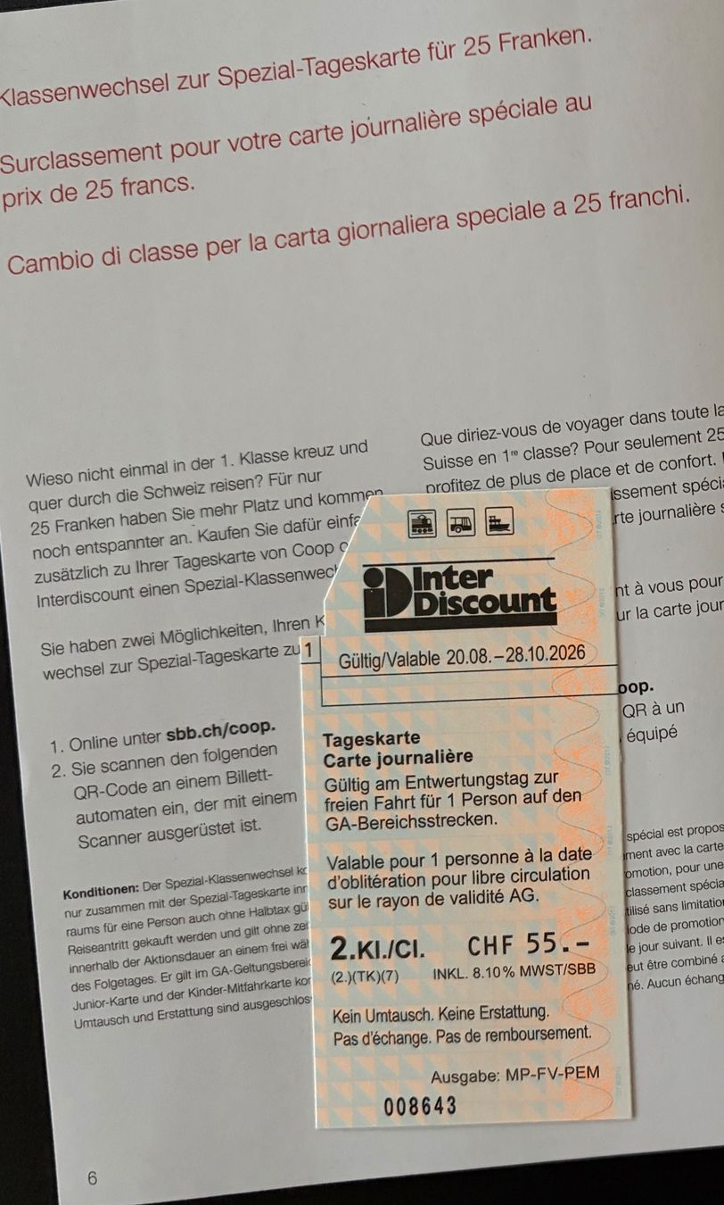 Biglietti: SBB Spezial Tageskarte – Nuovo e nell'imballaggio originale da Meilen venduto da Sura18 3