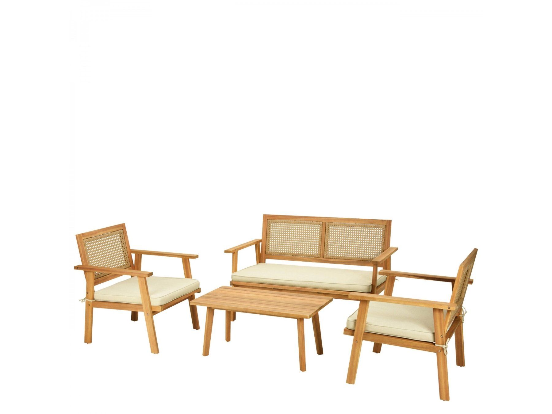 Tischset: Gartenmöbel-Set MALOU Sitzgruppe Akazie/Creme – Neu und originalverpackt aus Wallenwil von toesstal-vertrieb 3