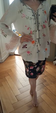 Odd Molly Bluse Tunika Stickereien 100% Seide zu Nile NEU