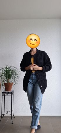 Damen Strickjacke schwarz Grösse 