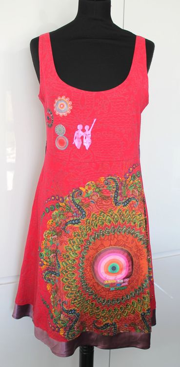 Robe Desigual Grise Taille L – Style Moulant, Viscose, Genou – Occasion Très Bon état