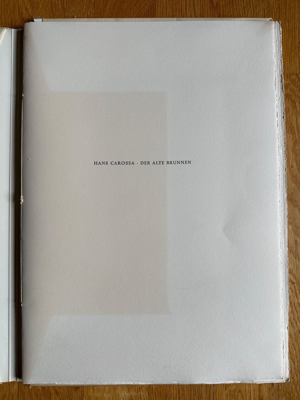 Libri: Hans Carossa: Der alte Brunnen. – Usato da Zürich venduto da allp 2