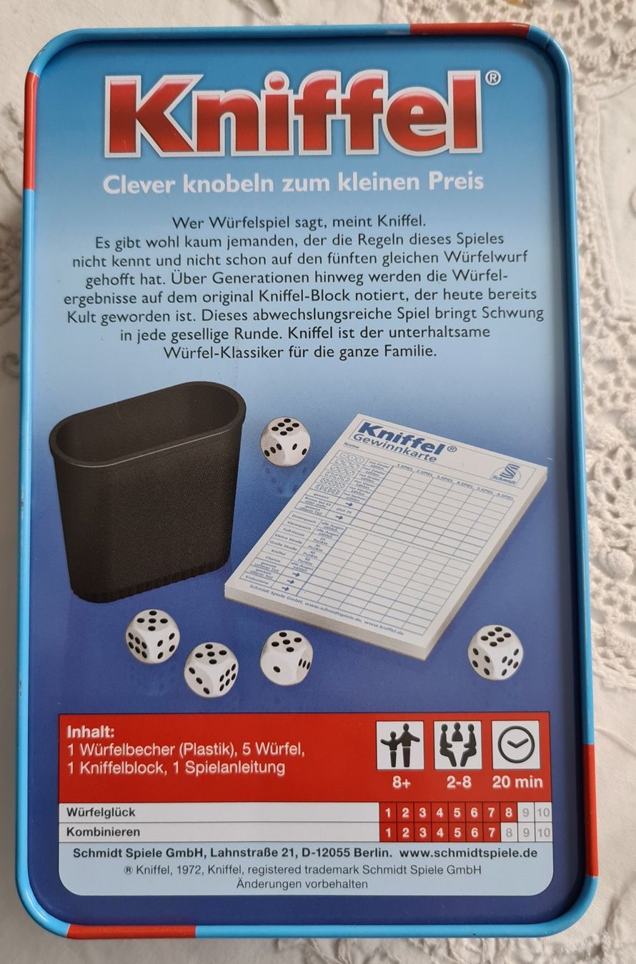 Giochi: Kniffel Würfelspiel – Nuovo (secondo la descrizione) da Lyss venduto da rochen54 2