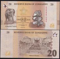 Zimbabwe 20 Dollars UNC 2026