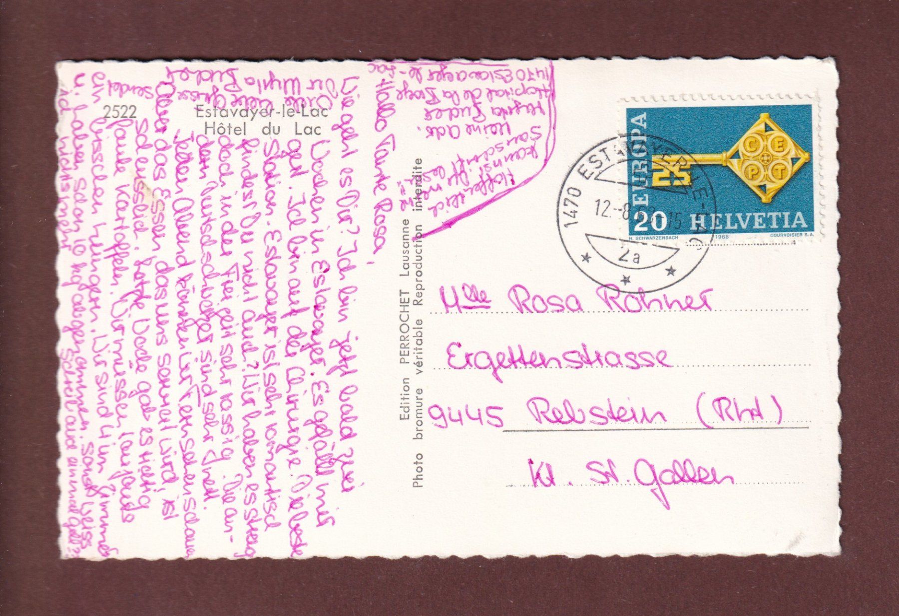 Cartes postales: ESTAVAYER - Le Château - 1968 – D'occasion à Pully par nicecards-shop 1